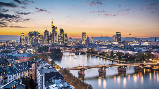 X306  - MEGA XXXL 160X90 CM Leinwandbilder inkl. Holzrahmen - Stadt Skyline Brücke Wunderschön