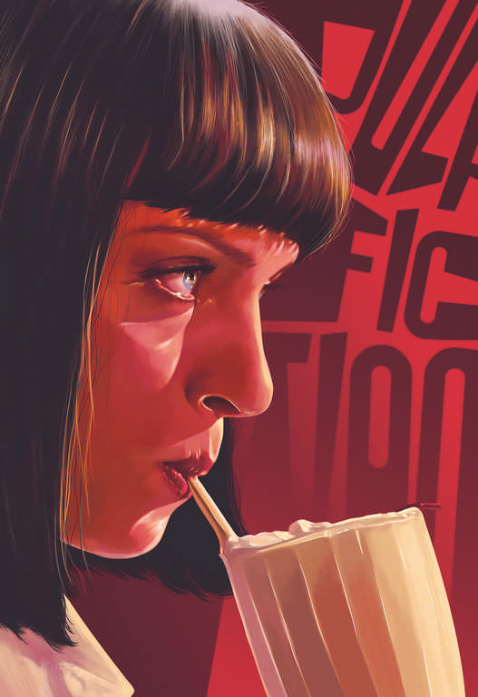 X413 - MEGA XXXL 160X90 CM Leinwandbilder inkl. Holzrahmen - Pulp Fiction Tarantino Mia Wallace