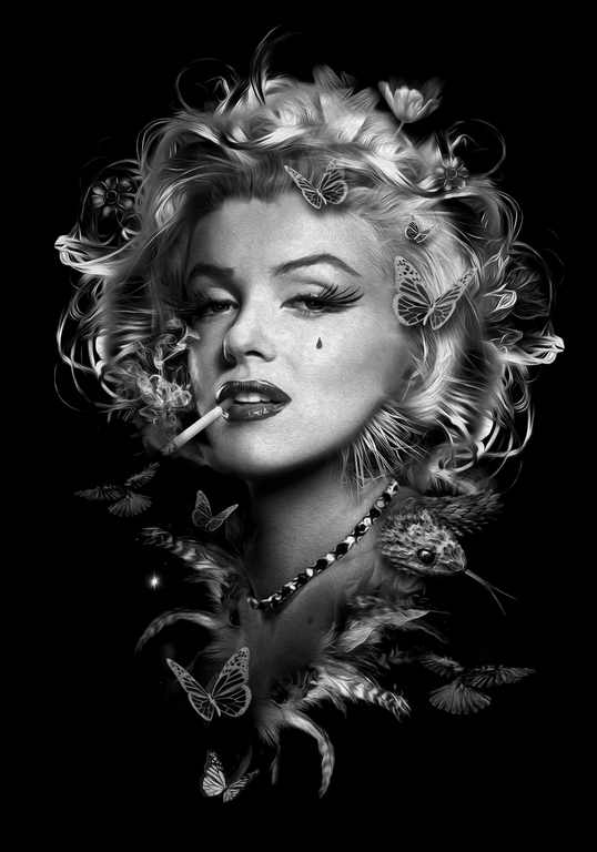X499 - MEGA XXXL 160X90 CM Leinwandbilder inkl. Holzrahmen - Marilyn Monroe Rauchen