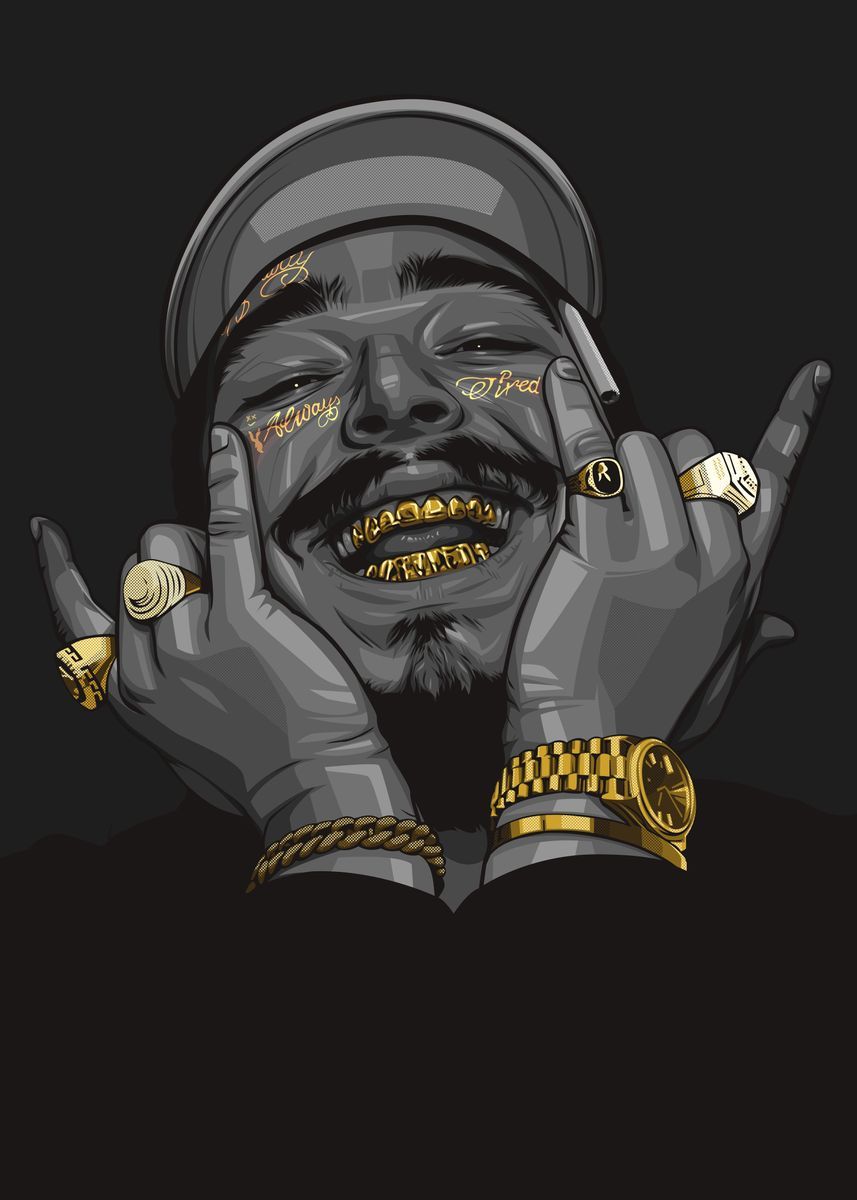 MEGA XXXL 160X90 CM Leinwandbilder inkl. Holzrahmen X91 Post Malone
