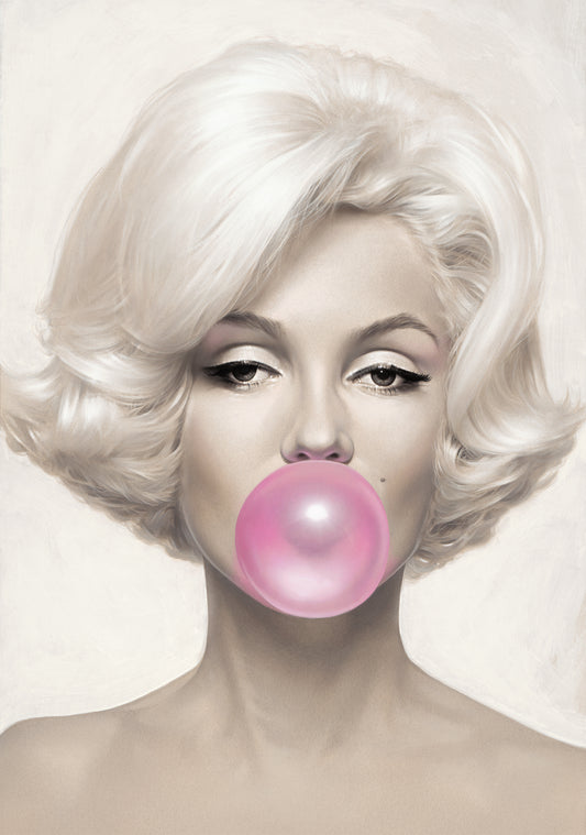 MEGA XXXL 160X90 CM Leinwandbilder inkl. Holzrahmen Marilyn Monroe Rosa Kaugummi Bubblegum Neu