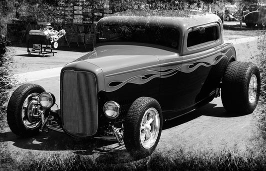 l143 MEGA XXXL 160X90 CM Leinwandbilder inkl. Holzrahmen Hot Rod Oldtimer