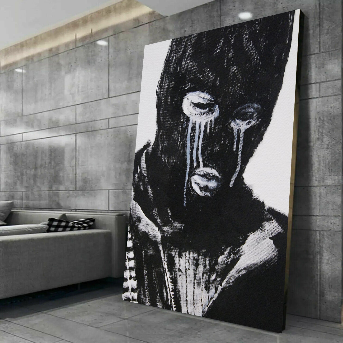 MEGA XXXL 160X90 CM Leinwandbilder inkl. Holzrahmen Banksy SAD THUG