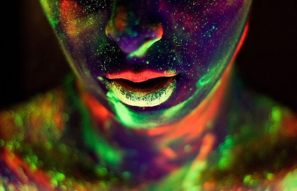 w42- NEON LIPS - MEGA XXXL 160X90 CM Leinwandbilder inkl. Holzrahmen - LIPPEN FRAU MUND DIGI ART